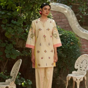Beige Cutdana Work Zinnia Maple Salwar Set